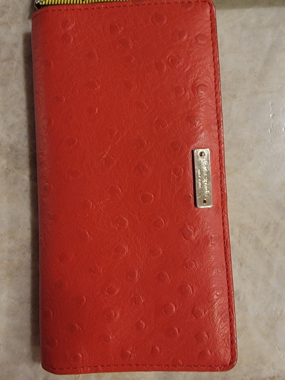 Kate Spade Orange And Cream Leather Wallet